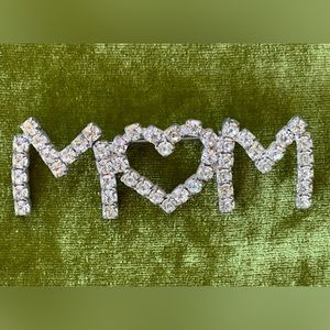 Vintage 1940s “MOM” Rhinestone Brooch